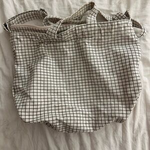 BAGGU Black and White Checkered Crossbody Bag